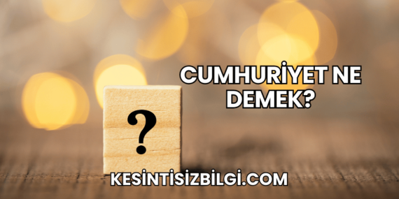 Cumhuriyet Ne Demek?