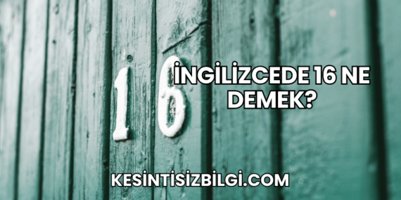 İngilizcede 16 Ne Demek?