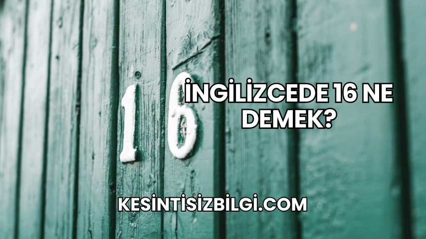 İngilizcede 16 Ne Demek?