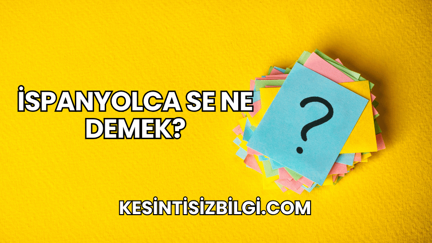 İspanyolca Se Ne Demek?