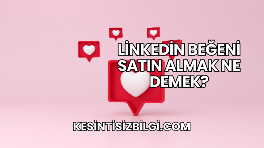 Linkedin Beğeni Satın Almak Ne Demek?