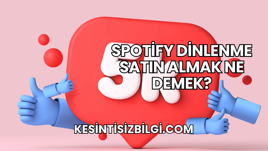 Spotify Dinlenme Satın Almak Ne Demek?