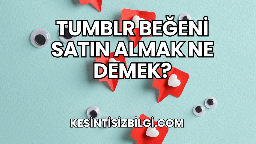 Tumblr Beğeni Satın Almak Ne Demek?