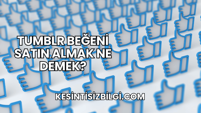 Tumblr Beğeni Satın Almak Ne Demek?
